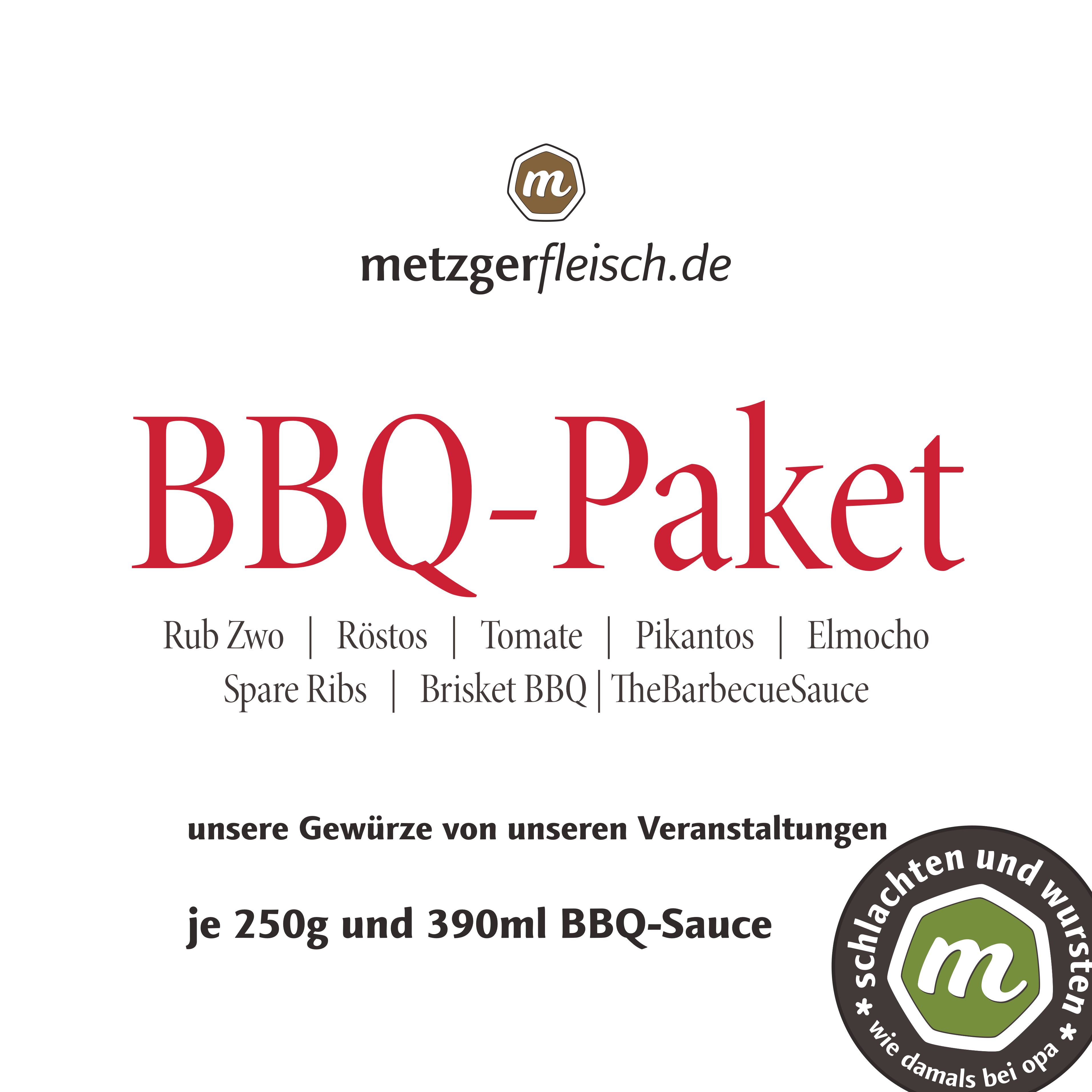 metzgerfleisch.de BBQ-Paket | 1.500g Gewürze + 390ml BBQ-Sauce