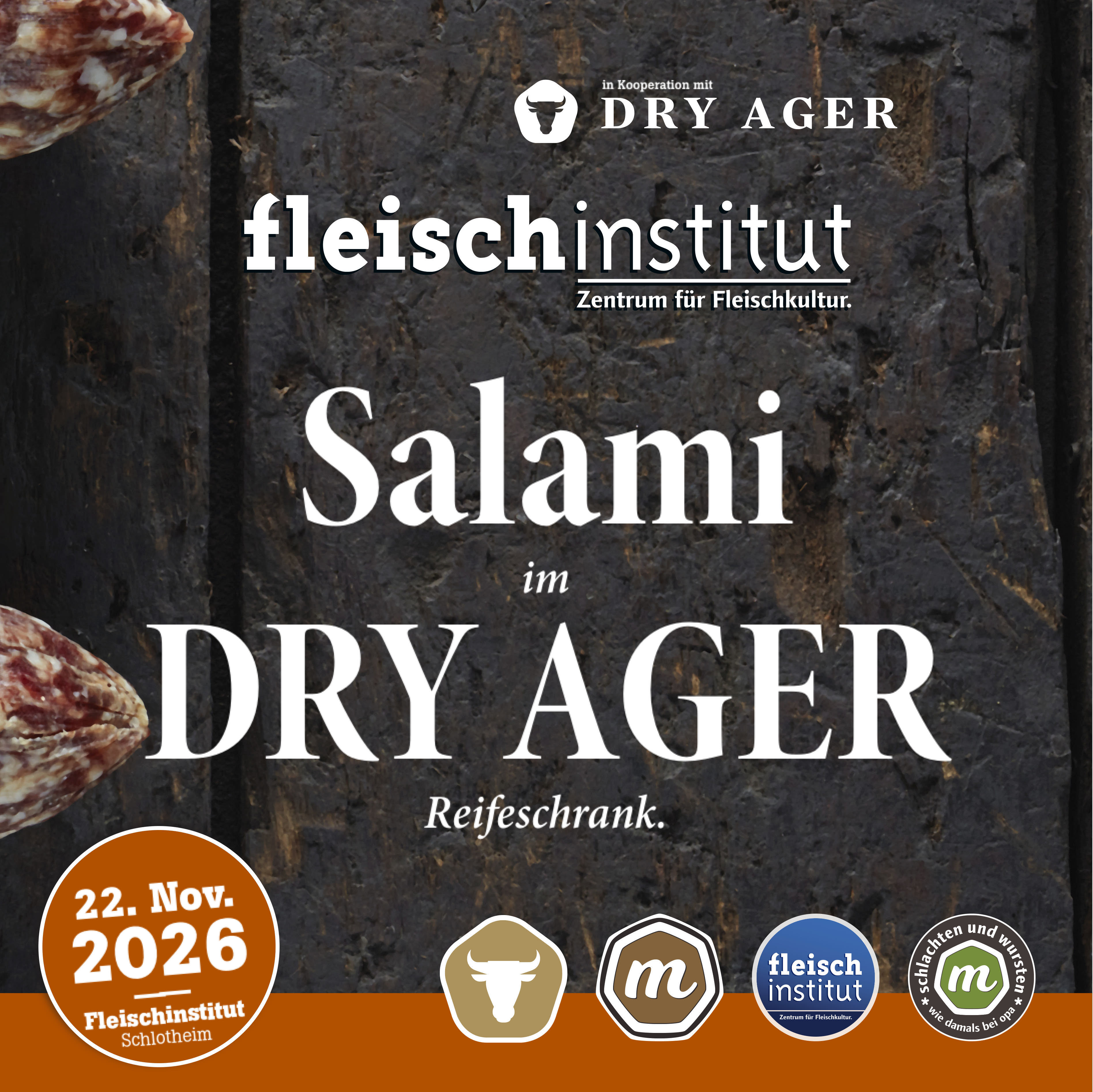 22.11.2026 . Salami im DRY AGER Reifeschrank – PREMiUM-Seminar | Wurstreifung im DRY AGER Reifeschrank